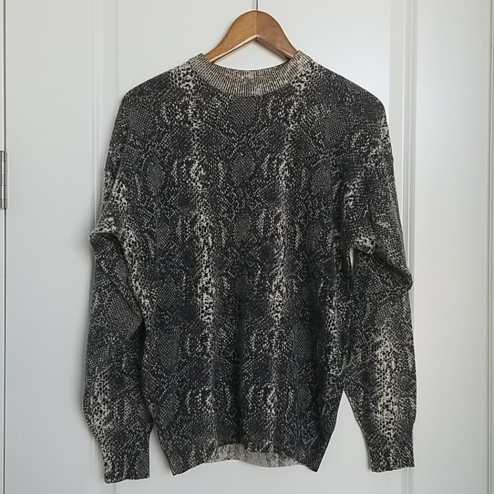 Krizia Maglia Vintage Knit Snakeskin Sweater